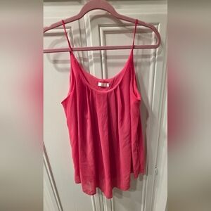 Eimin Women's Elegant Fushia Pleated Sleeveless Cami Tank Top ~ Size Large